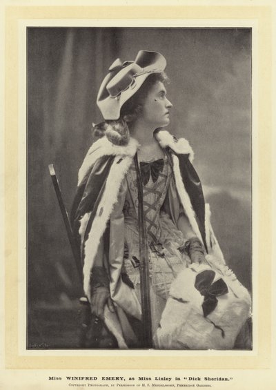 Miss Winifred Emery as Miss Linley in Dick Sheridan by English Photographer